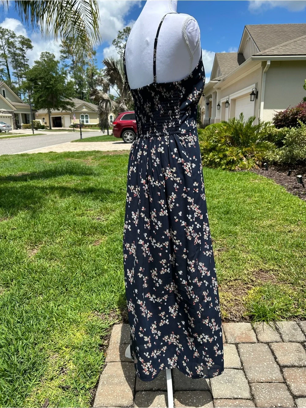 NWOT🌸Abercrombie & Fitch Black Floral Maxi Slip Dress